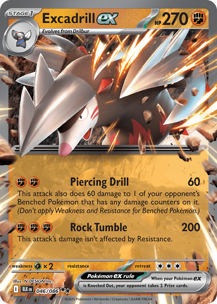 Excadrill ex — SV: Black Bolt Pokémon TCG card by N-DESIGN Inc.
