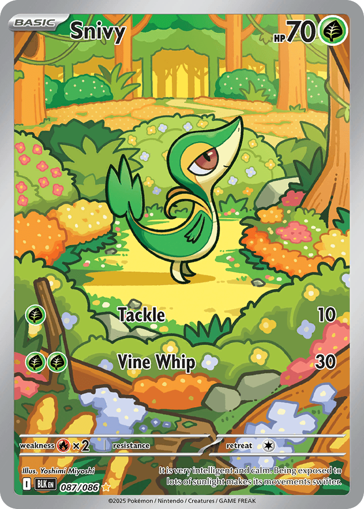 Snivy - 087/086 — SV: Black Bolt Pokémon TCG card by Yoshimi Miyoshi