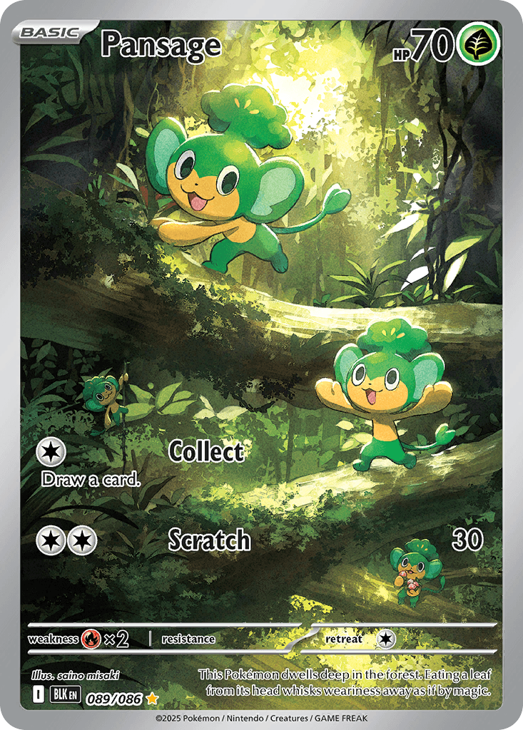 Pansage - 089/086 — SV: Black Bolt Pokémon TCG card by saino misaki