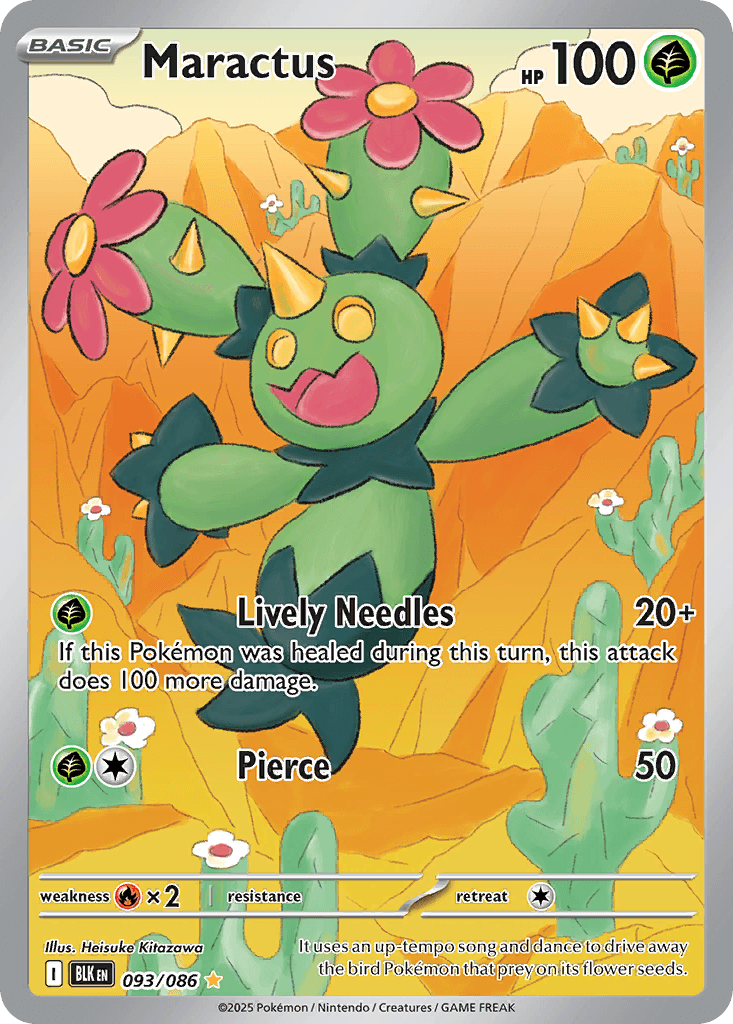 Maractus - 093/086 — SV: Black Bolt Pokémon TCG card by Heisuke Kitazawa