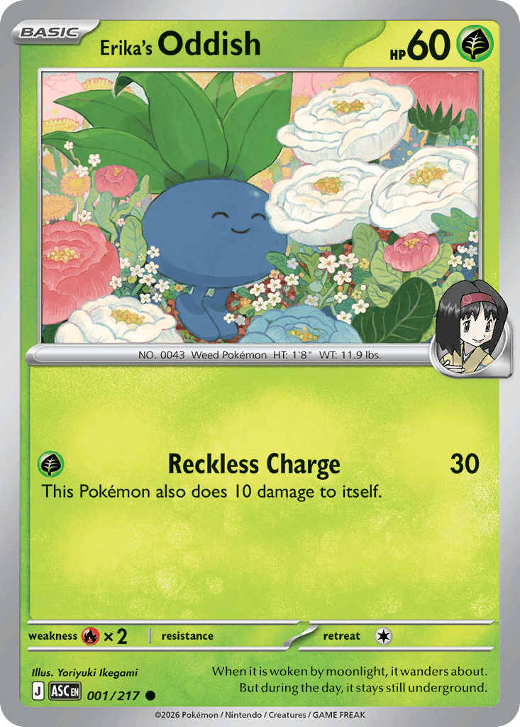 Erika's Oddish (Energy Symbol Pattern) — ME: Ascended Heroes Pokémon TCG card by Yoriyuki Ikegami