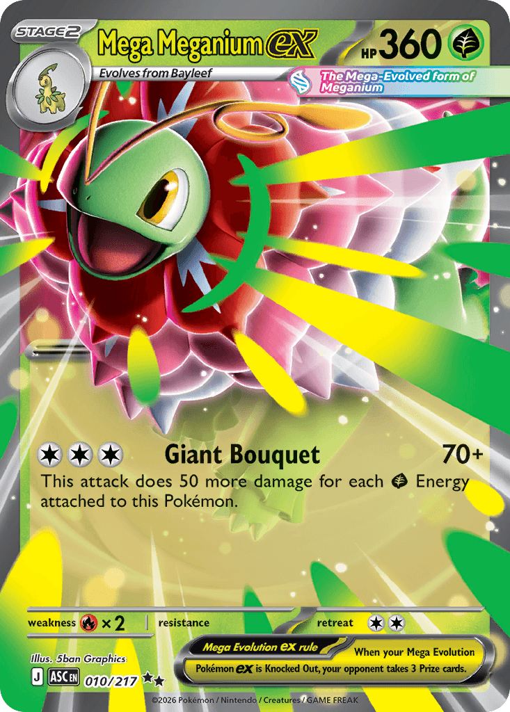 Mega Meganium ex - 010/217 — ME: Ascended Heroes Pokémon TCG card by 5ban Graphics