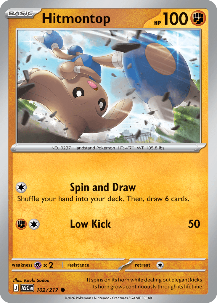 Hitmontop - 102/217 — ME: Ascended Heroes Pokémon TCG card by Kouki Saitou