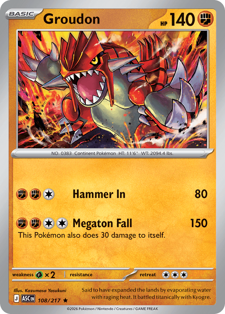 Groudon (Dusk Ball) — ME: Ascended Heroes Pokémon TCG card by Kazumasa Yasukuni