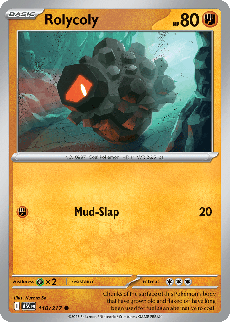 Rolycoly (Energy Symbol Pattern) — ME: Ascended Heroes Pokémon TCG card by Kurata So