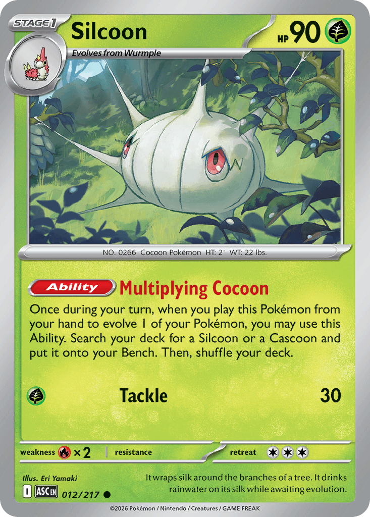 Silcoon (Love Ball) — ME: Ascended Heroes Pokémon TCG card by Eri Yamaki
