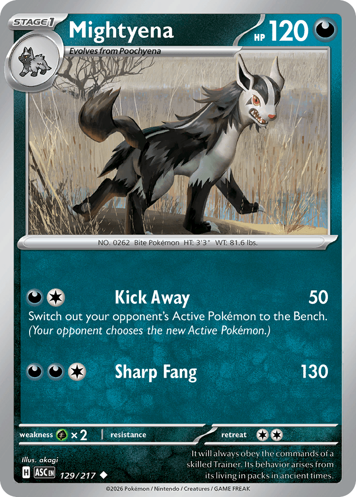Mightyena - 129/217 — ME: Ascended Heroes Pokémon TCG card by akagi