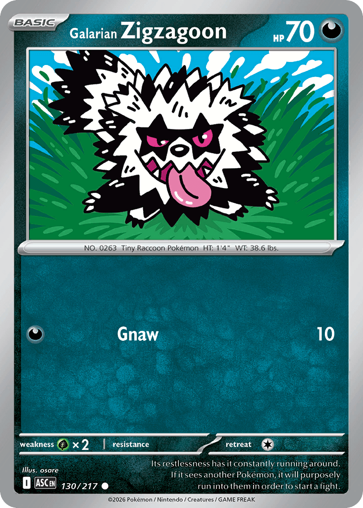 Galarian Zigzagoon (Dusk Ball) — ME: Ascended Heroes Pokémon TCG card by osare