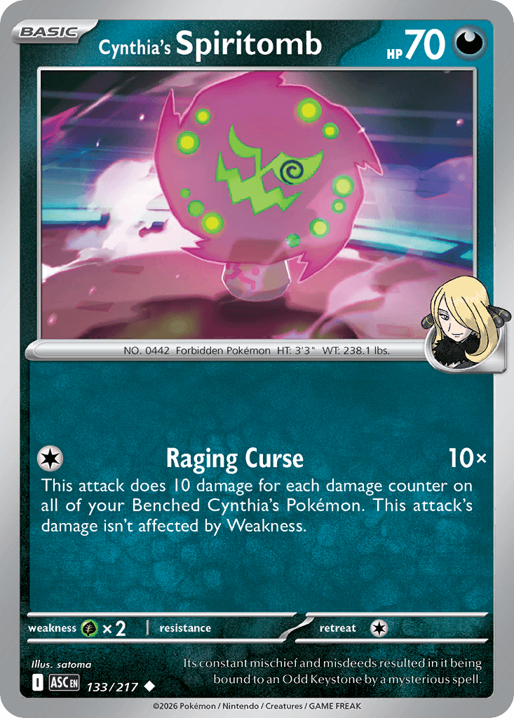 Cynthia's Spiritomb - 133/217 — ME: Ascended Heroes Pokémon TCG card by satoma