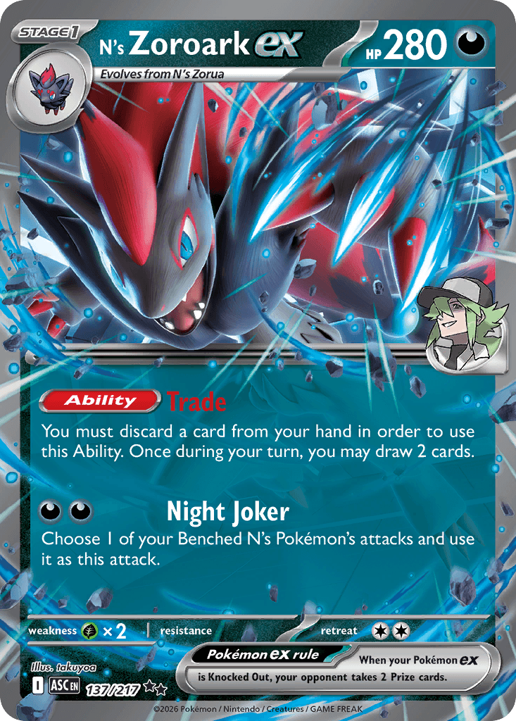 N's Zoroark ex - 137/217 — ME: Ascended Heroes Pokémon TCG card by takuyoa