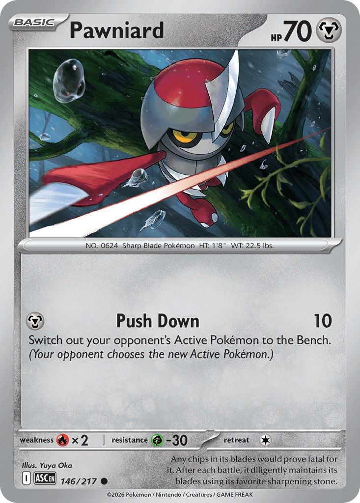 Pawniard (Quick Ball) — ME: Ascended Heroes Pokémon TCG card by Yuya Oka