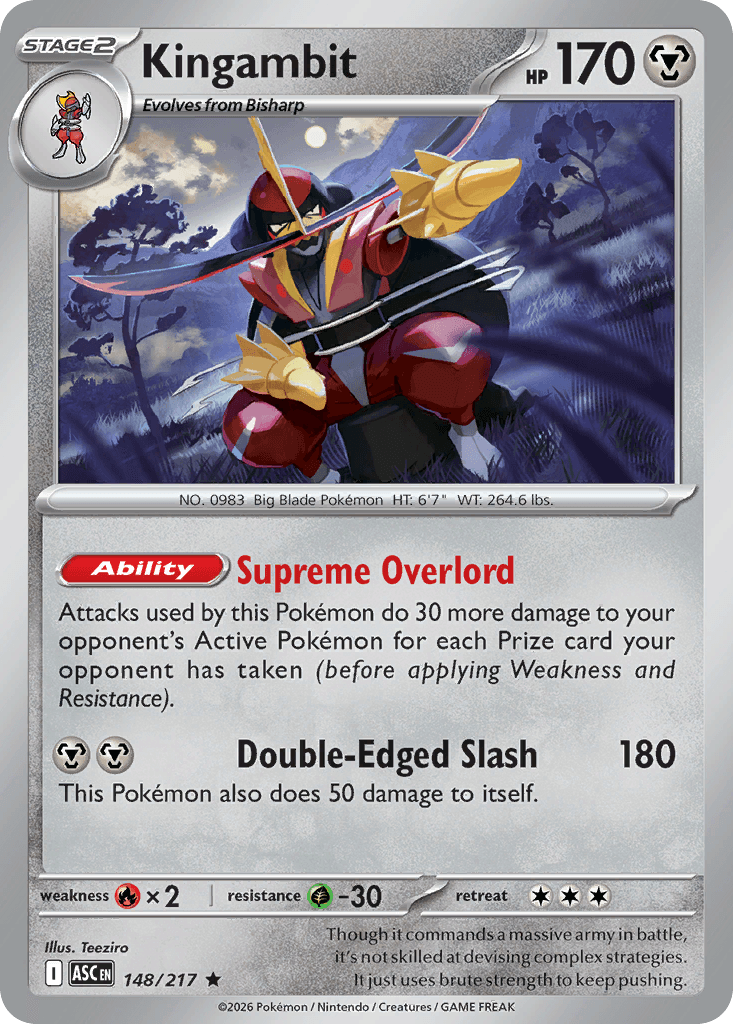 Kingambit (Quick Ball) — ME: Ascended Heroes Pokémon TCG card by Teeziro