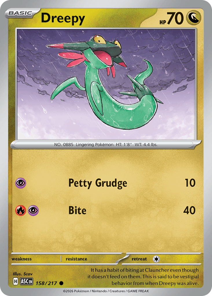 Dreepy - 158/217 — ME: Ascended Heroes Pokémon TCG card by Scov