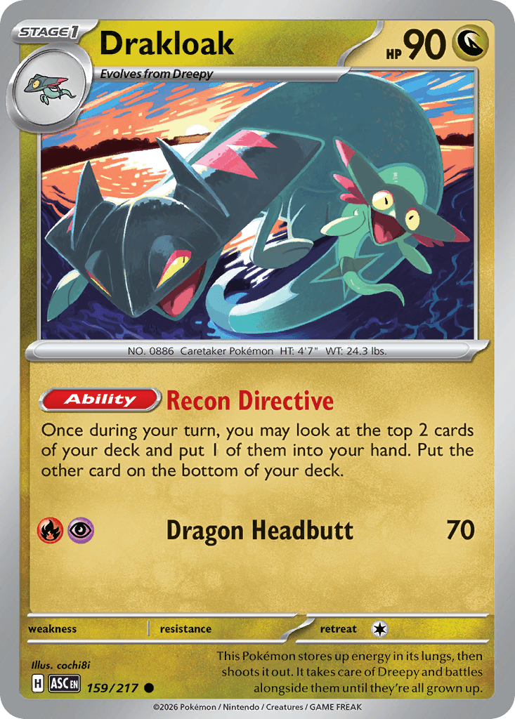 Drakloak - 159/217 — ME: Ascended Heroes Pokémon TCG card by cochi8i
