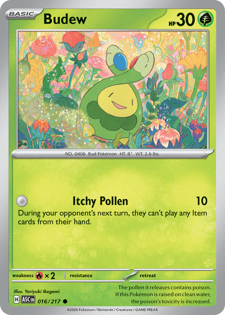 Budew - 016/217 — ME: Ascended Heroes Pokémon TCG card by Yoriyuki Ikegami