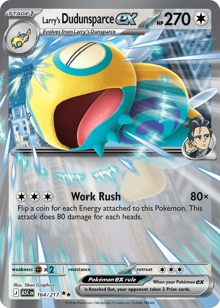 Larry's Dudunsparce ex — ME: Ascended Heroes Pokémon TCG card by 5ban Graphics
