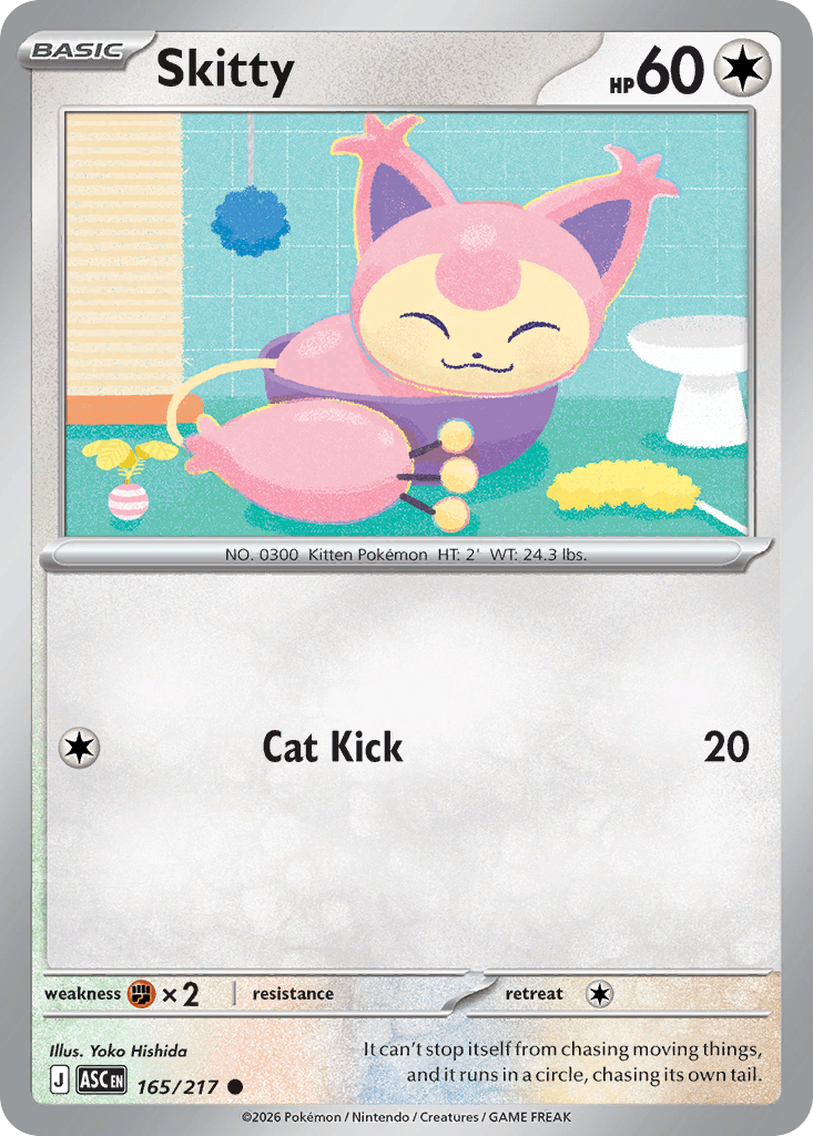 Skitty — ME: Ascended Heroes Pokémon TCG card by Yoko Hishida