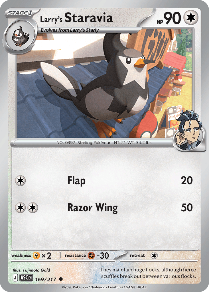 Larry's Staravia (Poke Ball) — ME: Ascended Heroes Pokémon TCG card by Fujimoto Gold