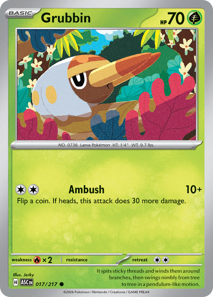 Grubbin (Energy Symbol Pattern) — ME: Ascended Heroes Pokémon TCG card by Jerky