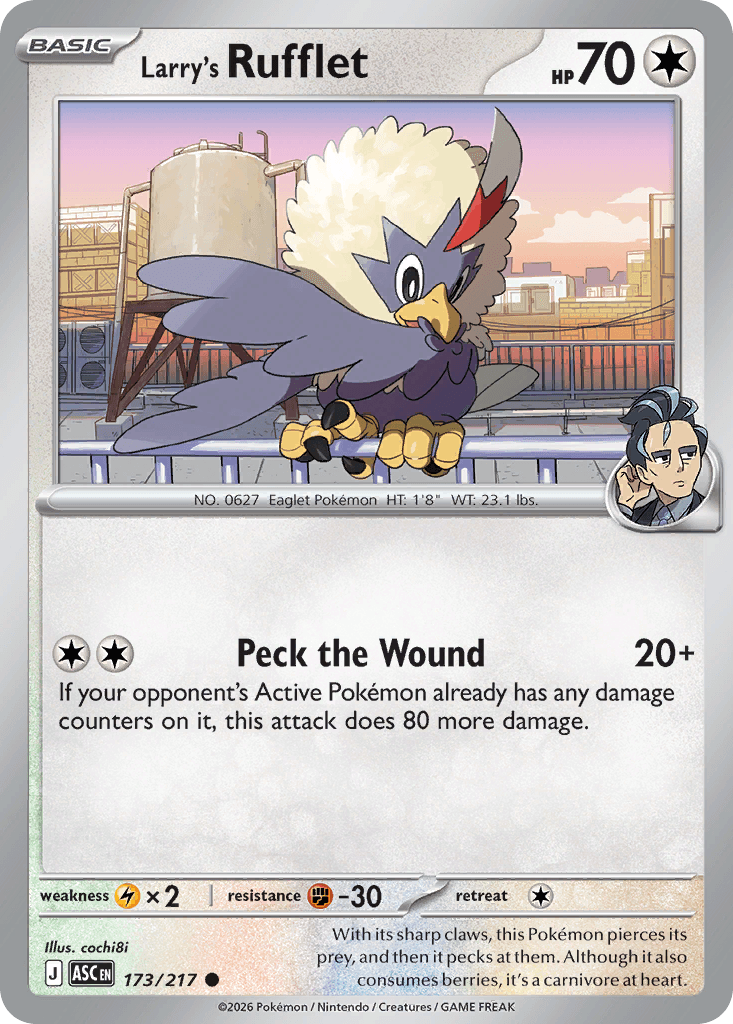 Larry's Rufflet (Poke Ball) — ME: Ascended Heroes Pokémon TCG card by cochi8i