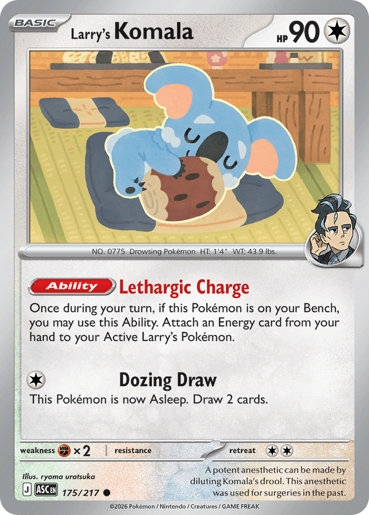 Larry's Komala (Energy Symbol Pattern) — ME: Ascended Heroes Pokémon TCG card by ryoma uratsuka