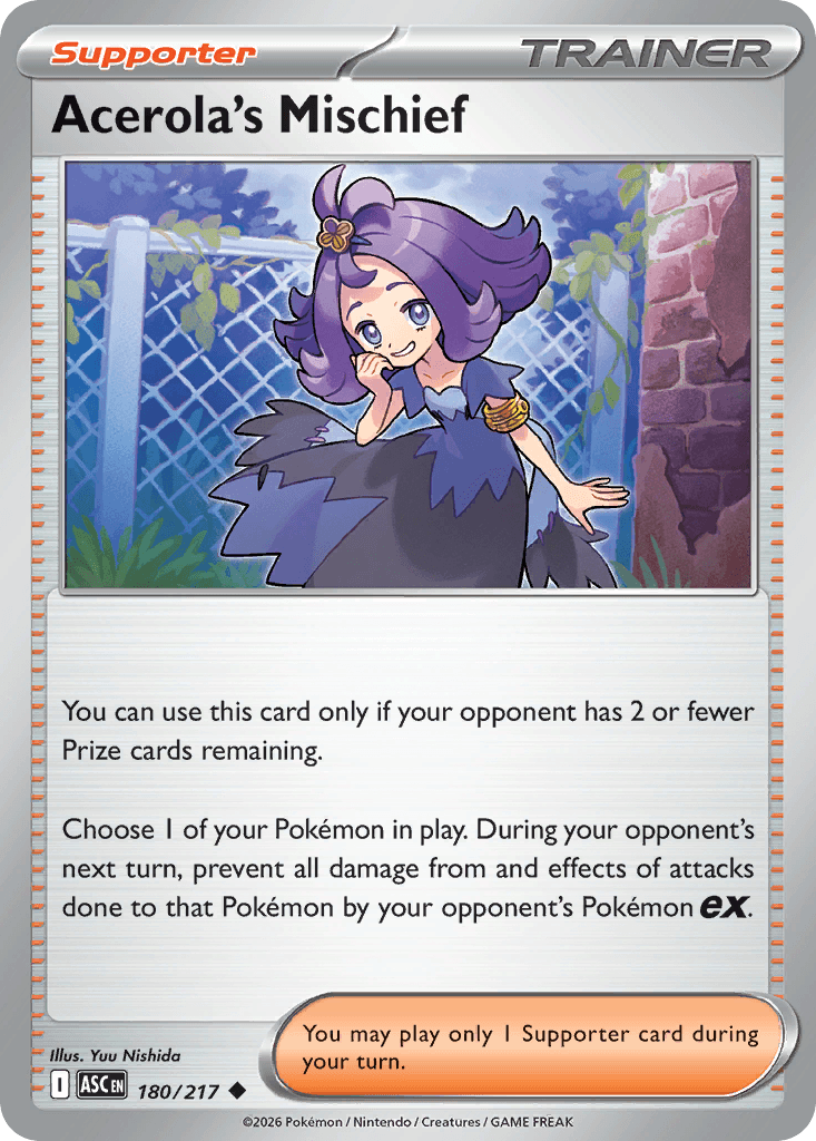 Acerola's Mischief — ME: Ascended Heroes Pokémon TCG card by Yuu Nishida