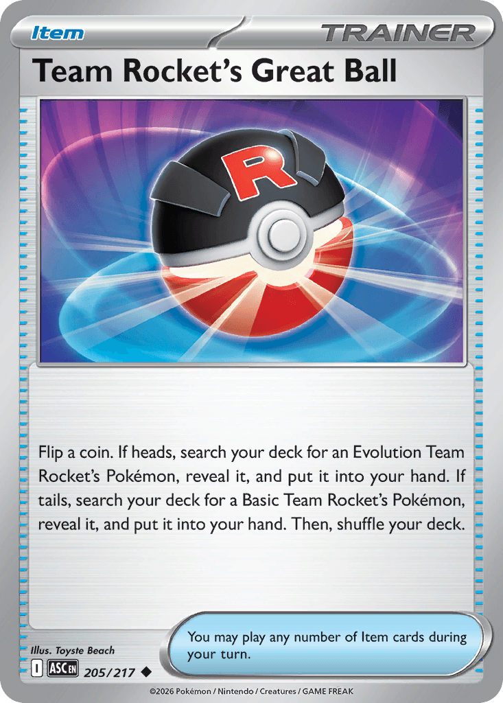Team Rocket's Great Ball — ME: Ascended Heroes Pokémon TCG card by Toyste Beach