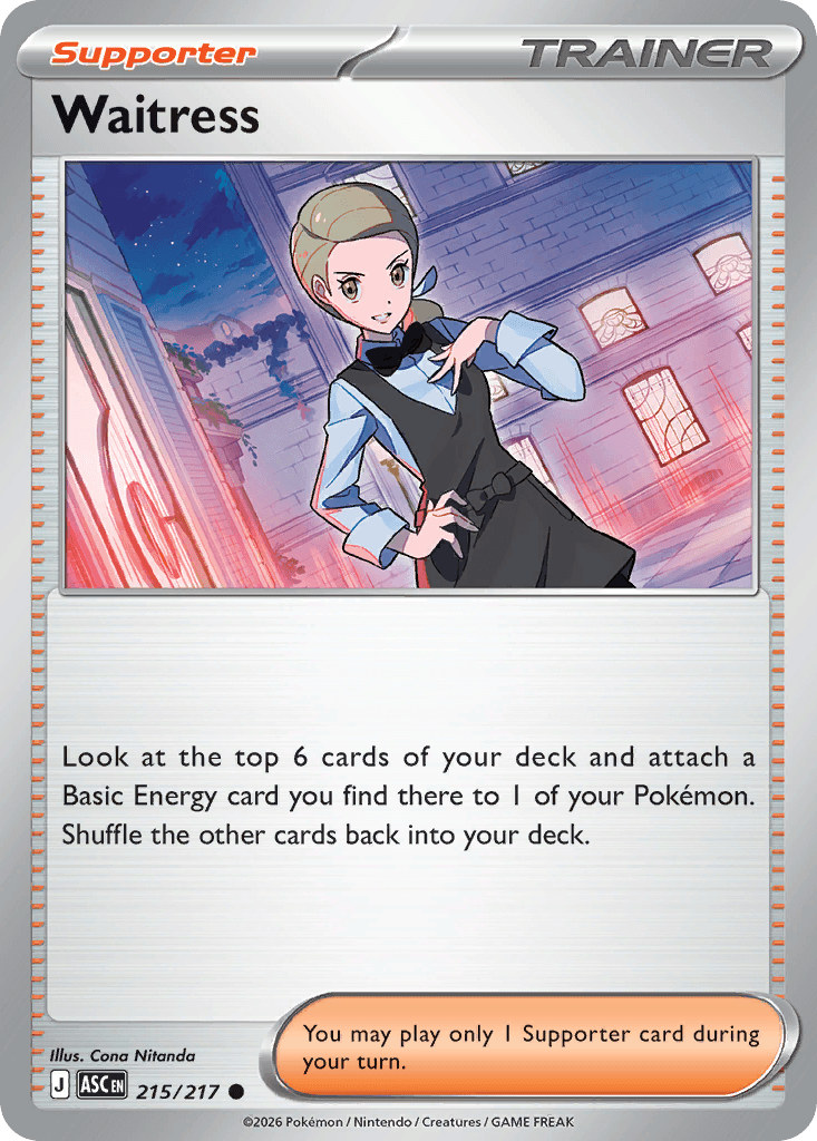 Waitress — ME: Ascended Heroes Pokémon TCG card by Cona Nitanda