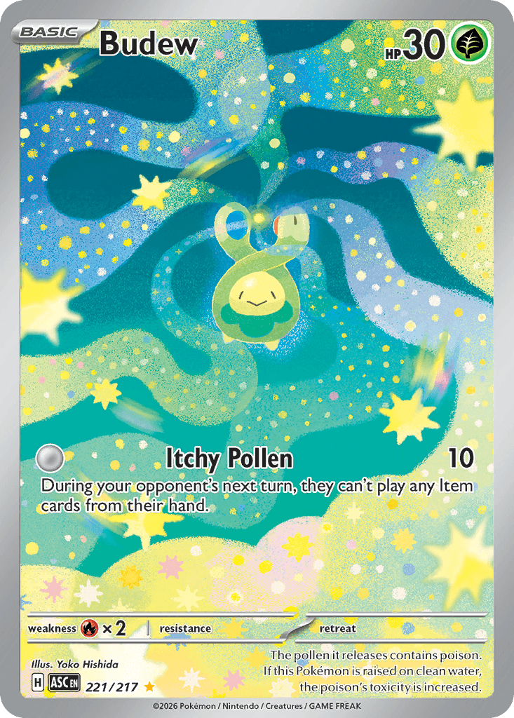 Budew - 221/217 — ME: Ascended Heroes Pokémon TCG card by Yoko Nishida