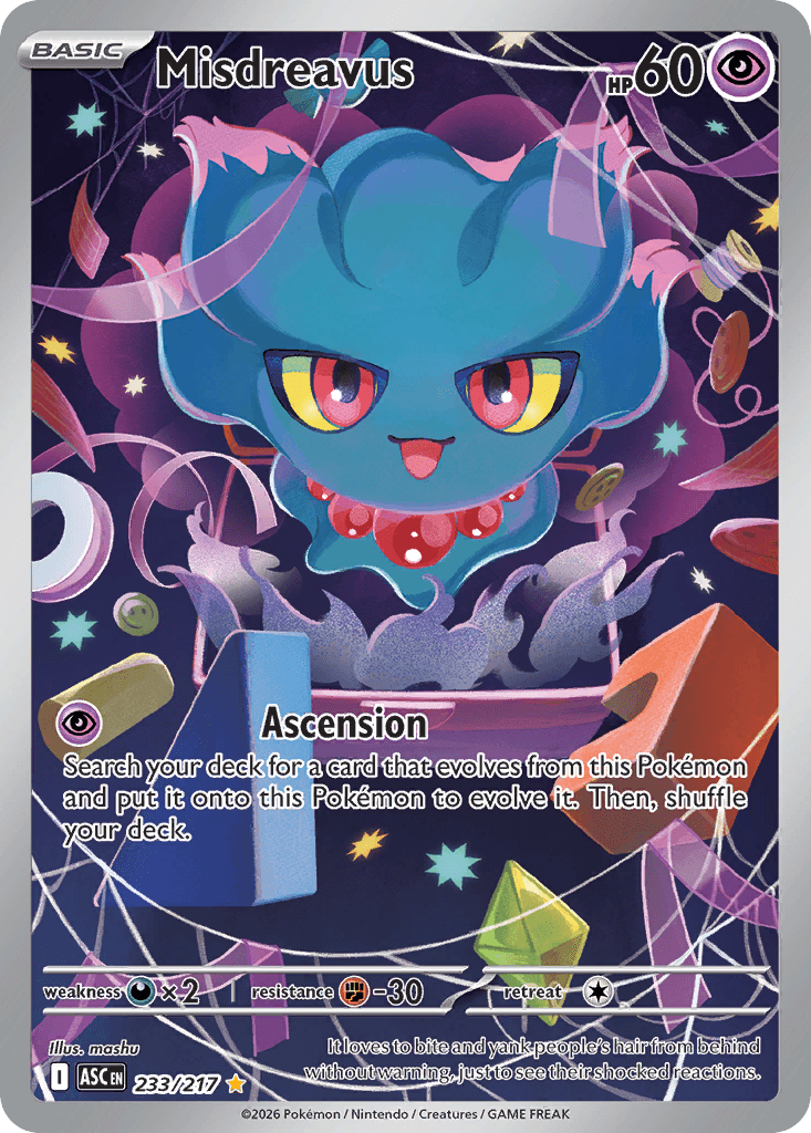 Misdreavus - 233/217 — ME: Ascended Heroes Pokémon TCG card by mashu