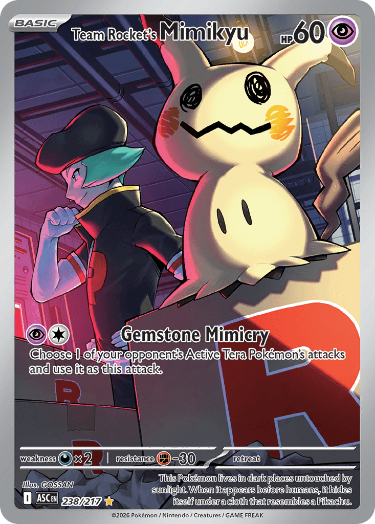 Team Rocket's Mimikyu - 238/217 — ME: Ascended Heroes Pokémon TCG card by GOSSAN