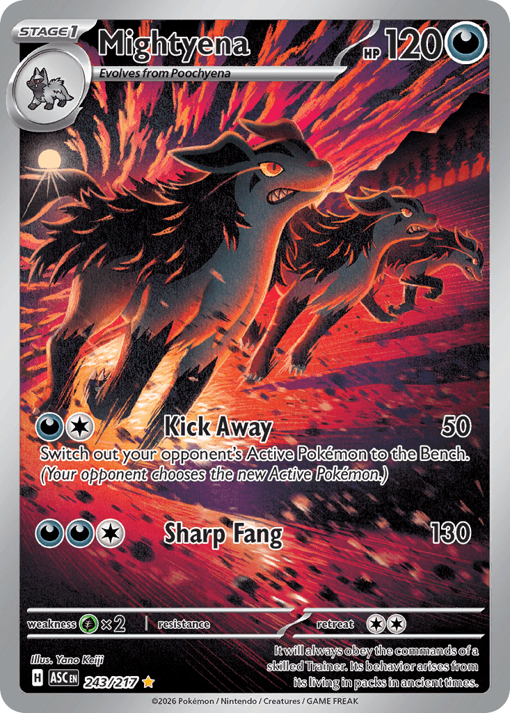 Mightyena - 243/217 — ME: Ascended Heroes Pokémon TCG card by Yano Keiji