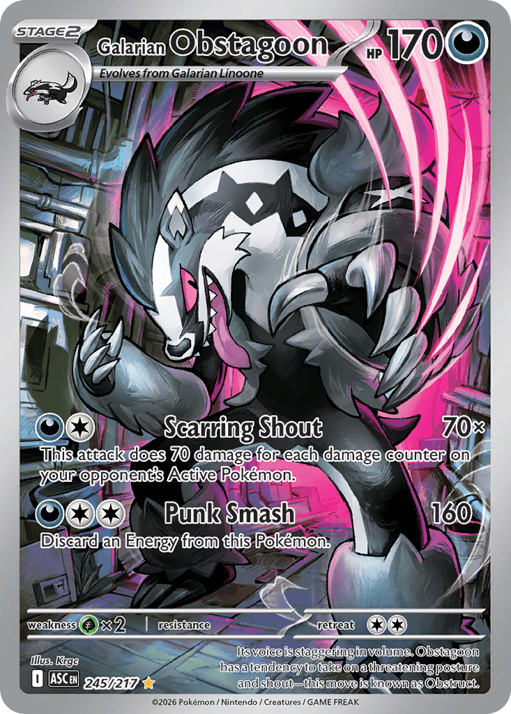 Galarian Obstagoon - 245/217 — ME: Ascended Heroes Pokémon TCG card by Krgc
