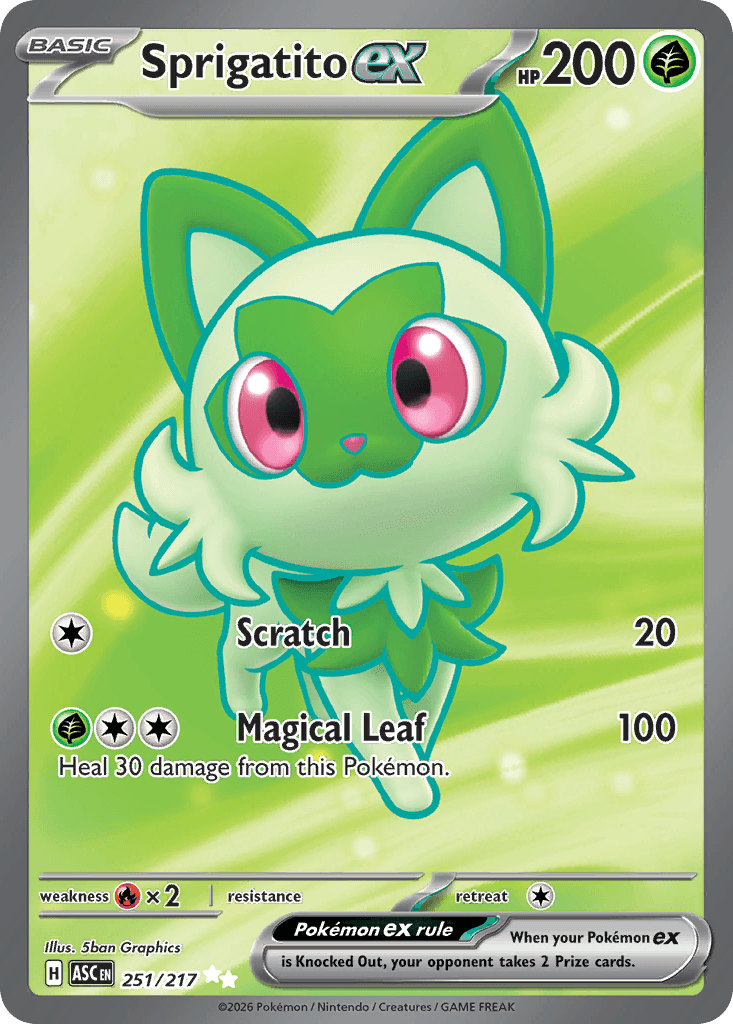 Sprigatito ex — ME: Ascended Heroes Pokémon TCG card by 5ban Graphics