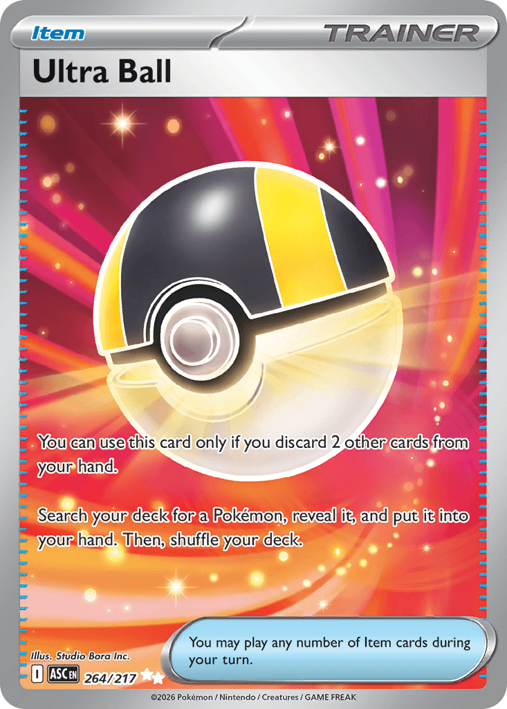 Ultra Ball - 264/217 — ME: Ascended Heroes Pokémon TCG card by Studio Bora Inc.