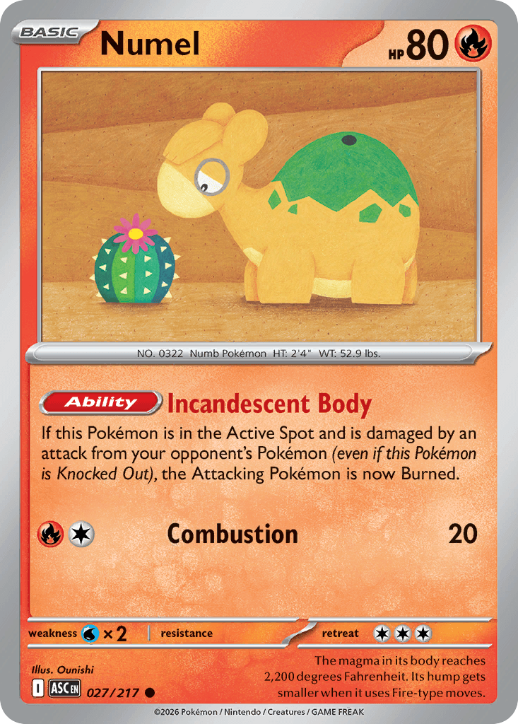 Numel - 027/217 — ME: Ascended Heroes Pokémon TCG card by Ounishi