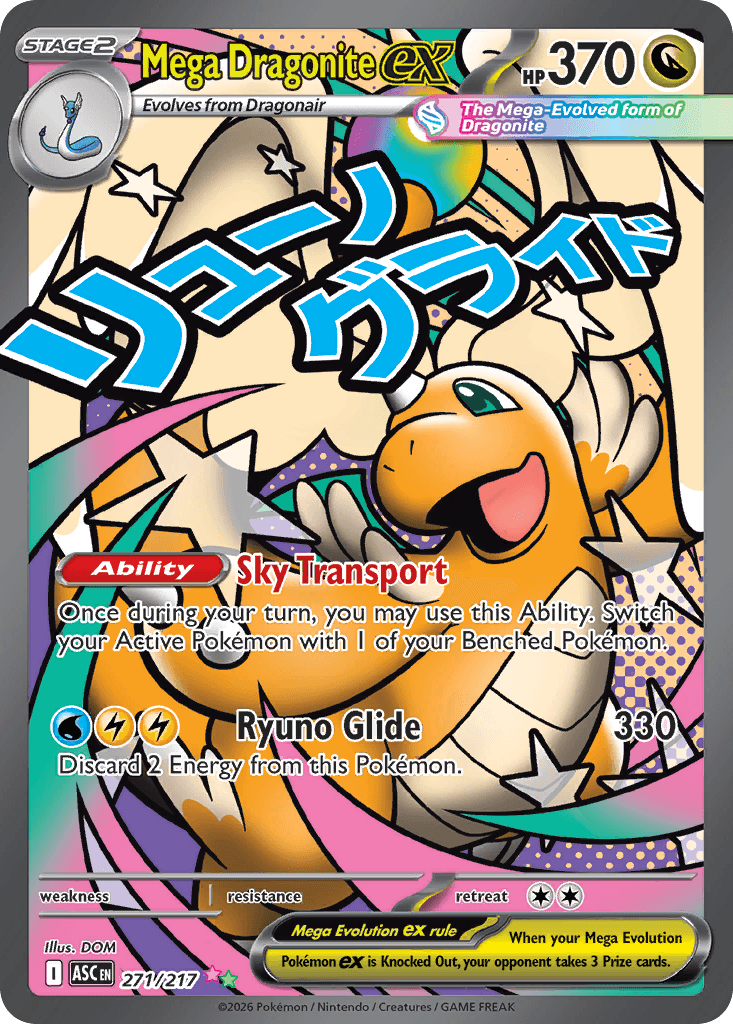 Mega Dragonite ex - 271/217 — ME: Ascended Heroes Pokémon TCG card by DOM