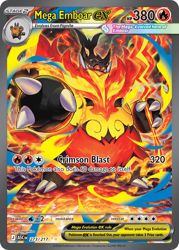 Mega Emboar ex - 273/217 — ME: Ascended Heroes Pokémon TCG card by nagimiso