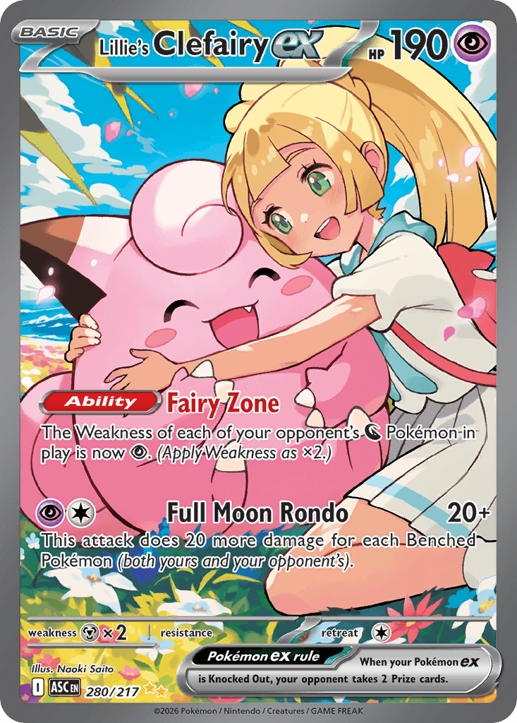 Lillie's Clefairy ex - 280/217 — ME: Ascended Heroes Pokémon TCG card by Naoki Saito