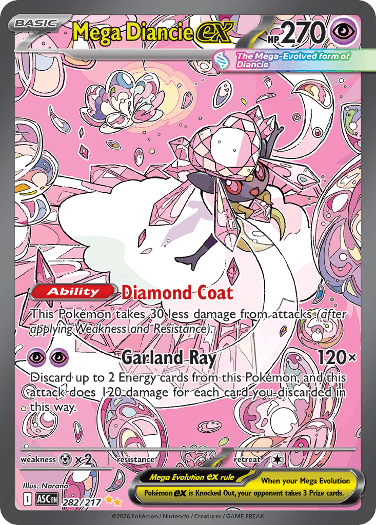 Mega Diancie ex - 282/217 — ME: Ascended Heroes Pokémon TCG card by Narano