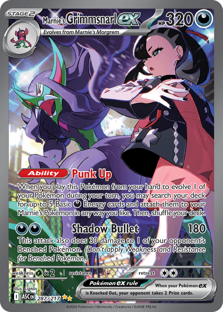 Marnie's Grimmsnarl ex — ME: Ascended Heroes Pokémon TCG card by Ligton