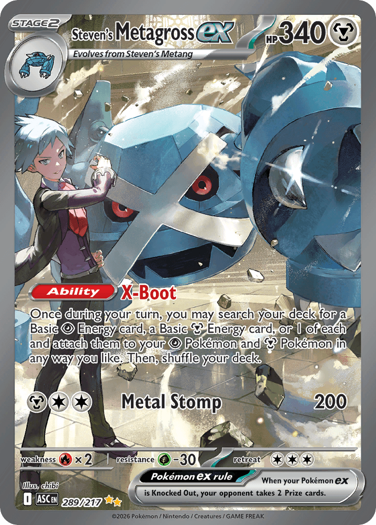 Steven's Metagross ex — ME: Ascended Heroes Pokémon TCG card by chibi