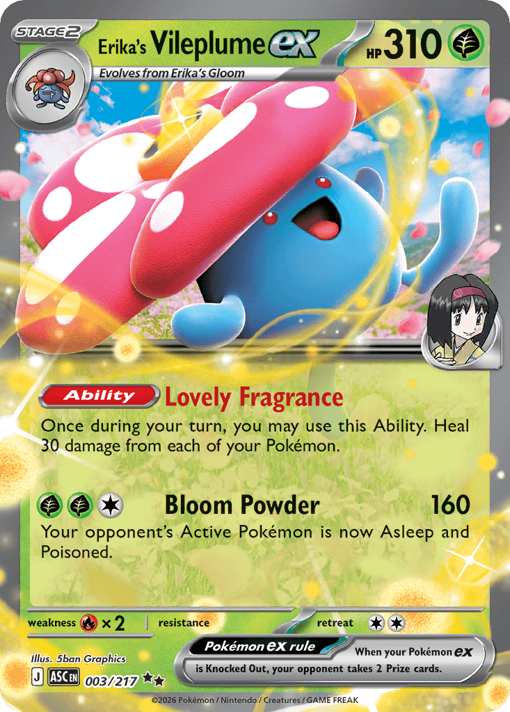 Erika's Vileplume ex — ME: Ascended Heroes Pokémon TCG card by 5ban Graphics