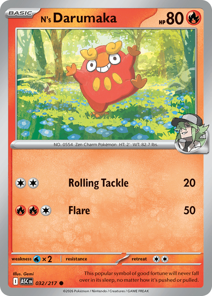 N's Darumaka (Poke Ball) — ME: Ascended Heroes Pokémon TCG card by Gemi