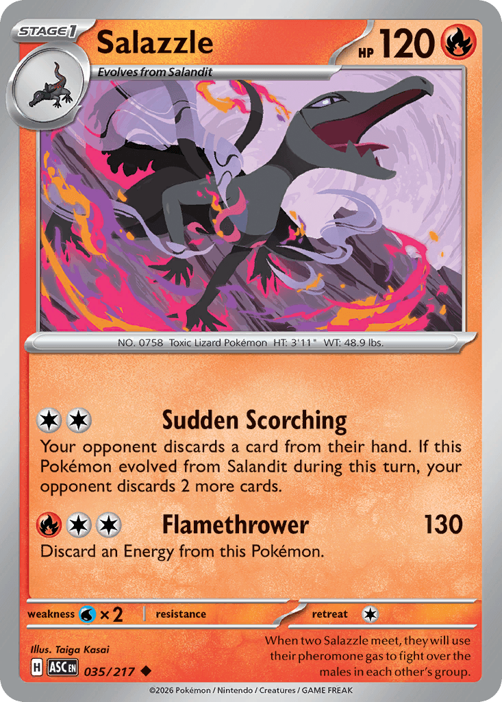 Salazzle - 035/217 — ME: Ascended Heroes Pokémon TCG card by Taiga Kasai
