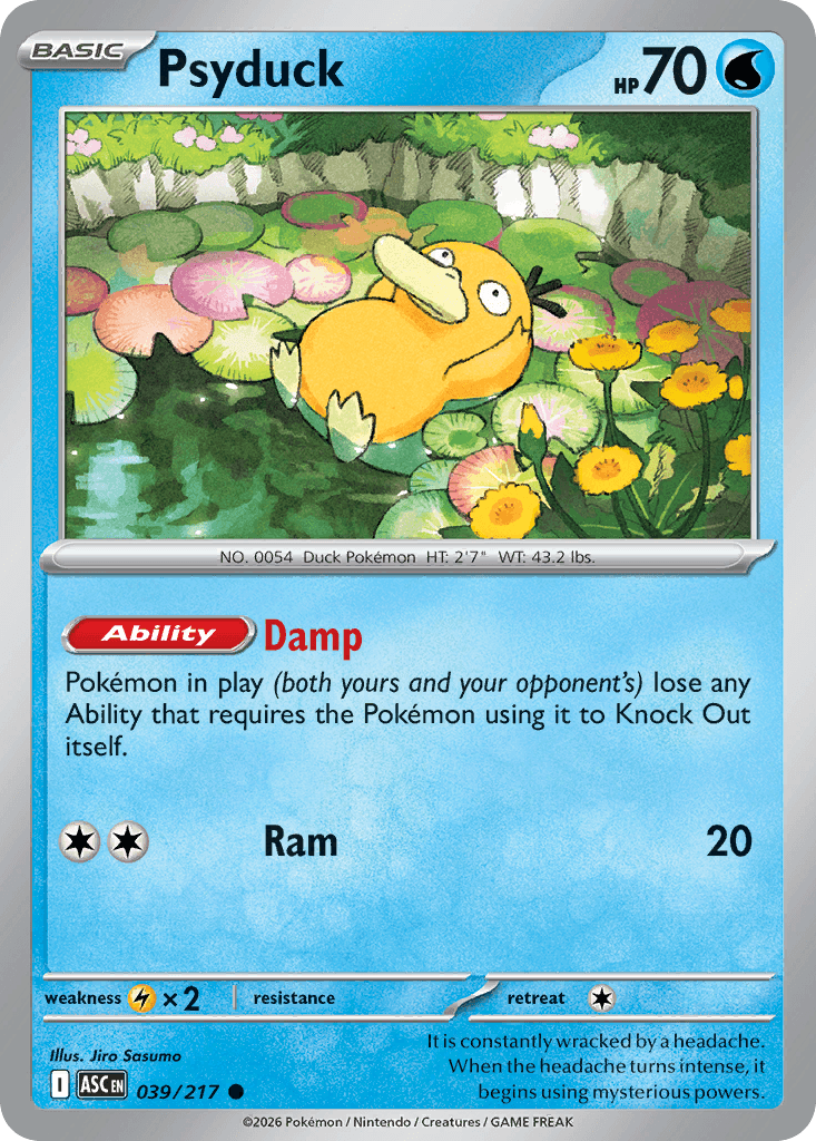 Psyduck - 039/217 — ME: Ascended Heroes Pokémon TCG card by Jiro Sasumo