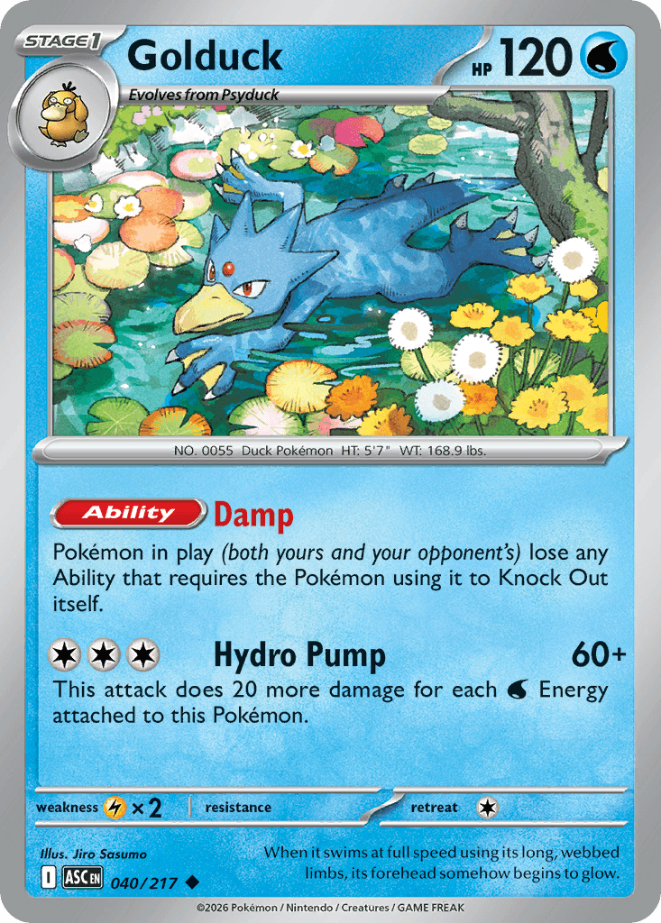 Golduck — ME: Ascended Heroes Pokémon TCG card by Jiro Sasumo