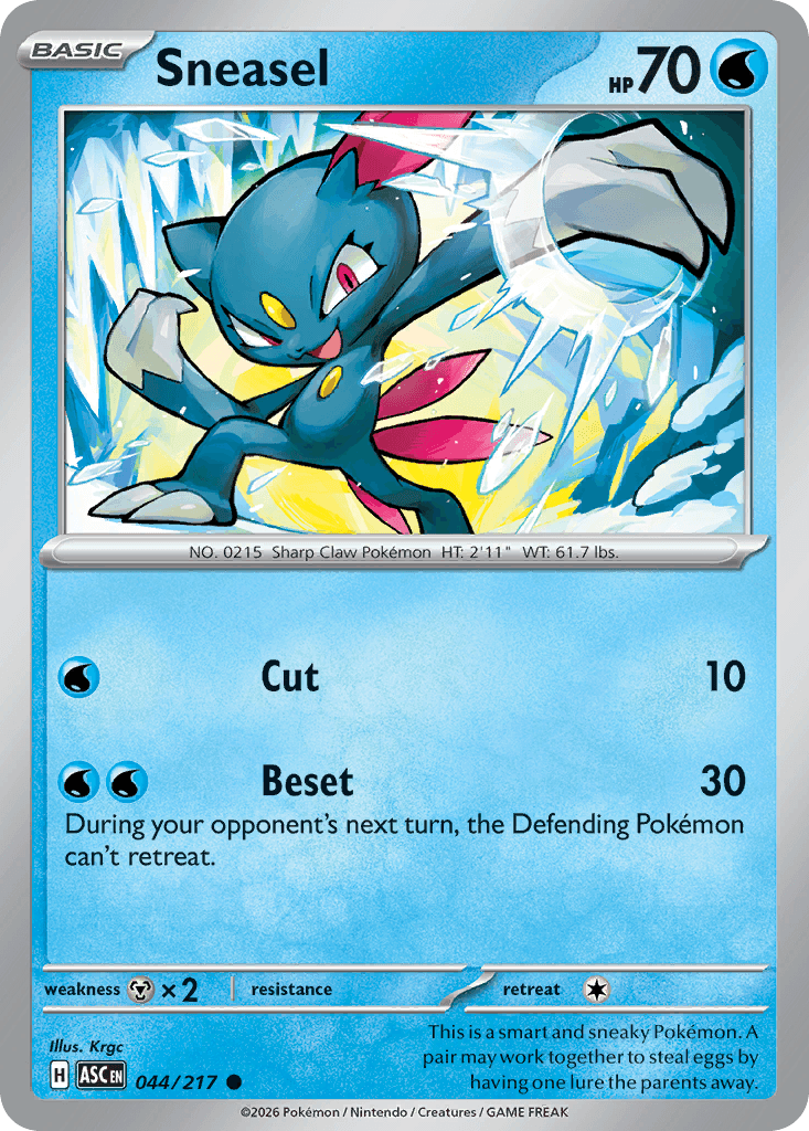 Sneasel — ME: Ascended Heroes Pokémon TCG card by Krgc