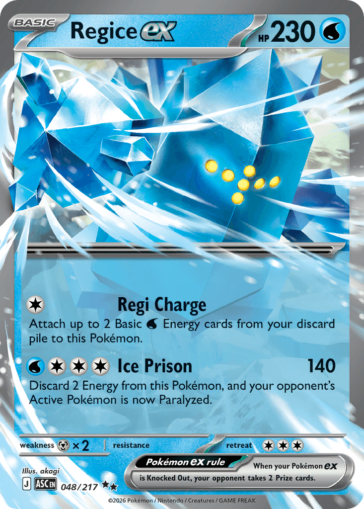 Regice ex — ME: Ascended Heroes Pokémon TCG card by akagi