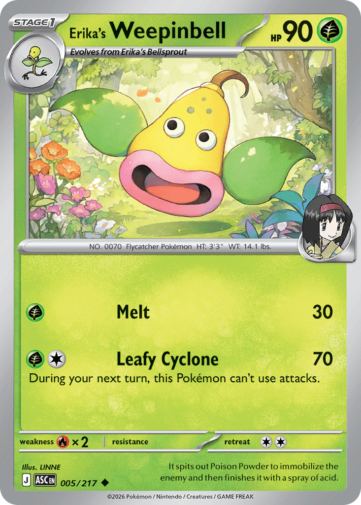 Erika's Weepinbell (Poke Ball) — ME: Ascended Heroes Pokémon TCG card by LINNE